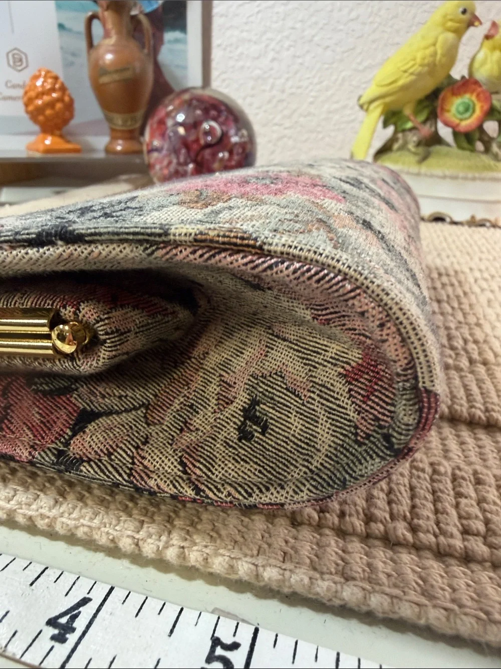 Vintage Floral Tapestry Convertible Chain Clutch Evening Bag